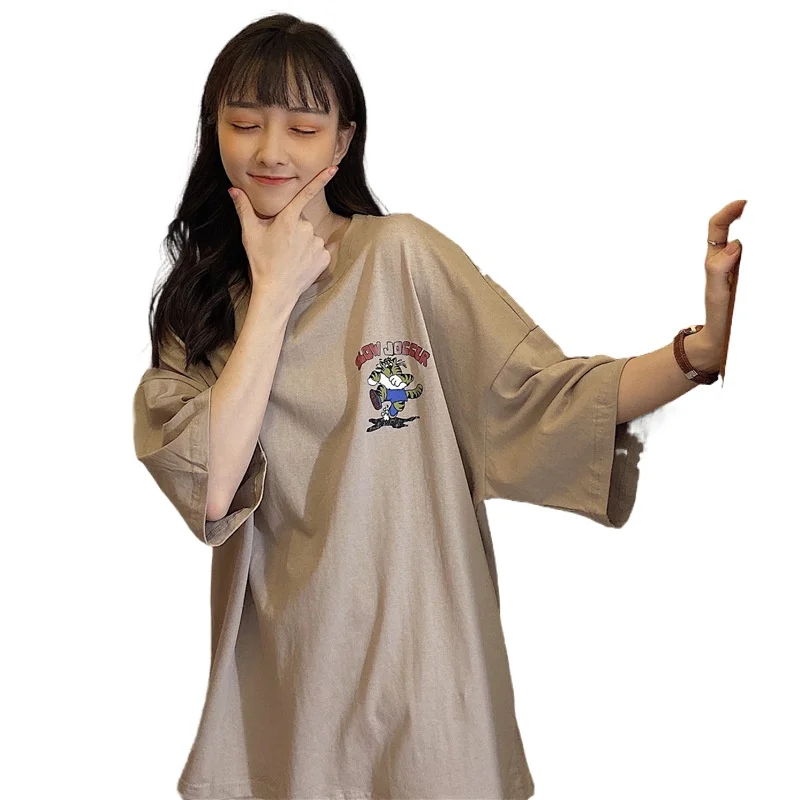 

Cartoon Anime Short-Sleeved T-Shirt Y2K Aesthetic Women Summer Loose Oversized Harajuku Kawaii Casual Mid-Length Graphic Tshirts