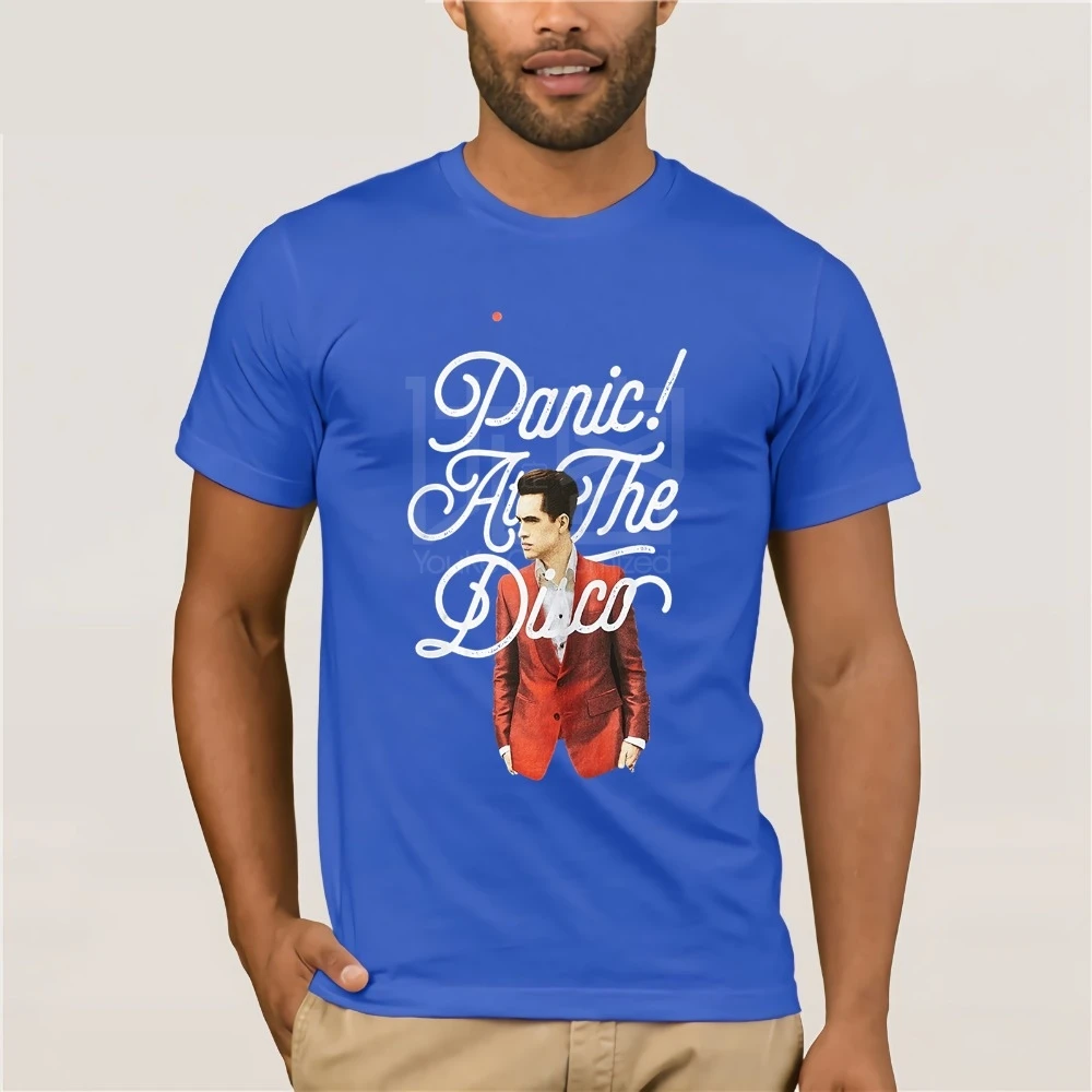 Для мужчин футболка Паника! На дискотеке Брендон урие GTS простой Окаймленный