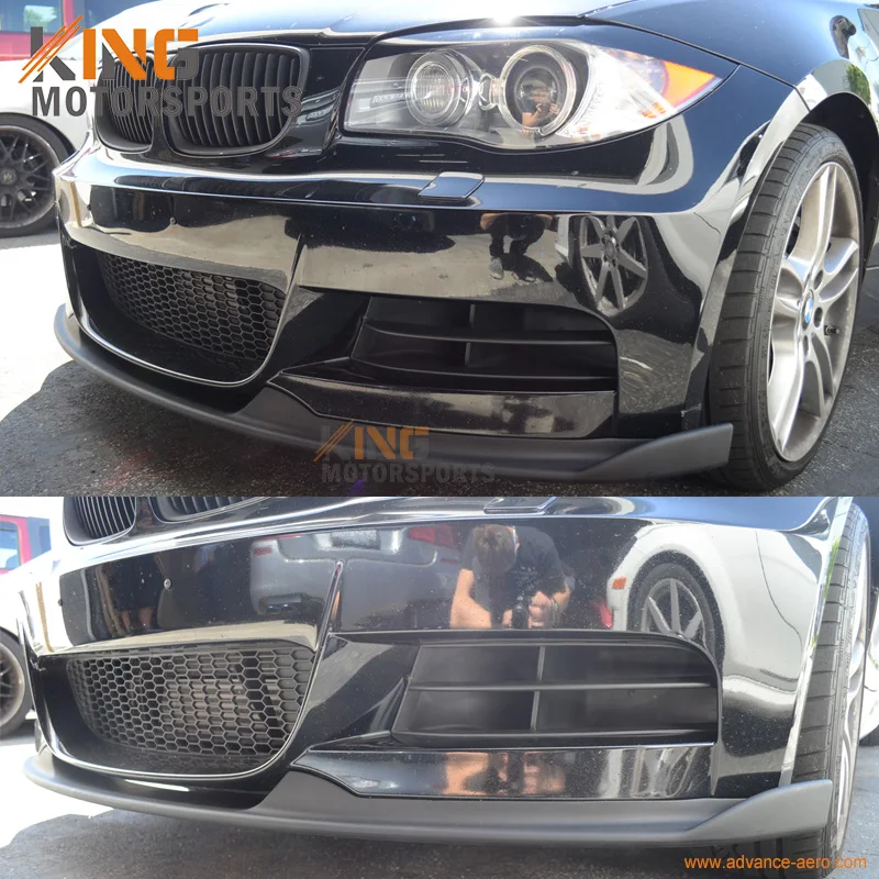 Подходит для 2007 2008 2009 2010 2011 BMW E82 135 135I черный поли передний бампер спойлер бодикит