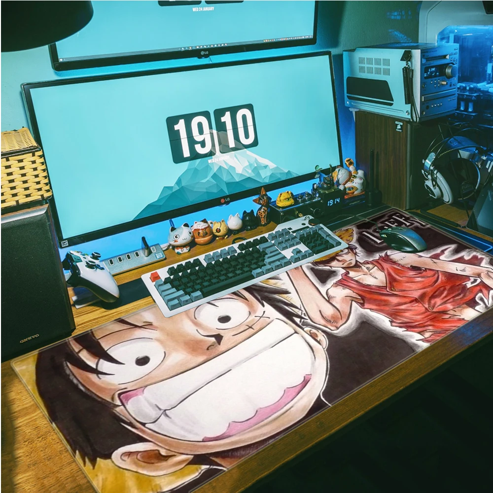 

Игровой скоростной коврик для мыши Luffy, резиновый нескользящий коврик для мыши с закругленными краями, из натурального каучука