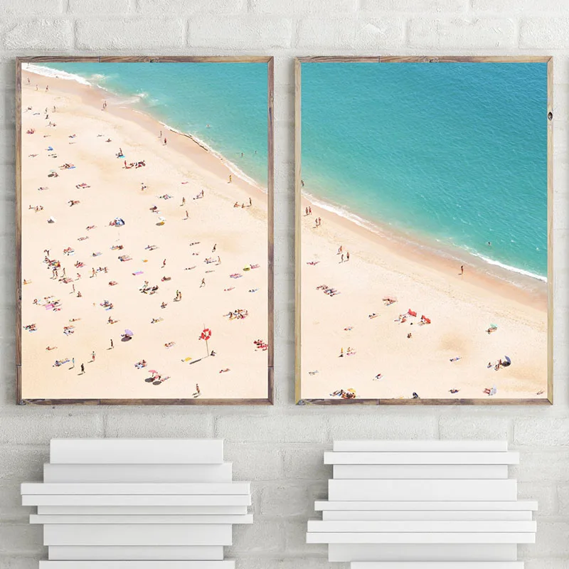 Воздушный постер для пляжа песчаный пляж Картина на холсте береговые стены