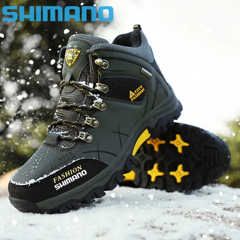 

Зимние мужские туфли Shimano High Gang, женская обувь для походов, мужские туфли большого размера для путешествий, сохраняющие тепло Нескользящие з...