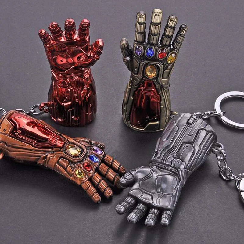 10 шт./лот Мстители 4 танос перчатки брелок фильм Marvel тема автомобиль брелок модные ювелирные изделия вечерние подарки для мужчин