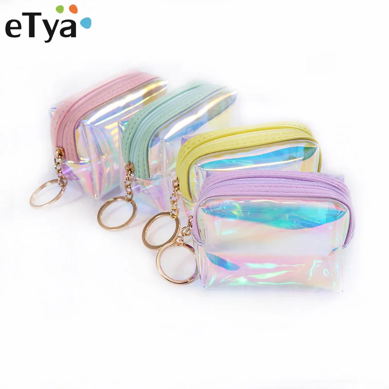 

Korean Ladies Transparent Cartoon Coin Purse Girls' Zipper Coin Wallet Children Cute Animal Mini Key Card Pouch Bag For Kids