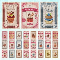 ice cream cake metal sign cupcake wall decor for kitchen cafe dessert bar decor pink style sweety tin sing wall poster