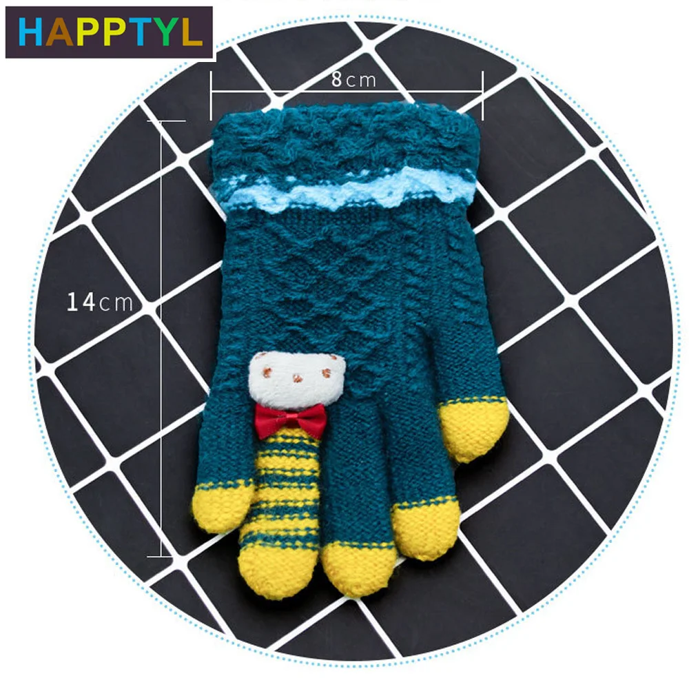 HAPPTYL/1 пара детских перчаток Детские Зимние теплые вязаные перчатки для мальчиков