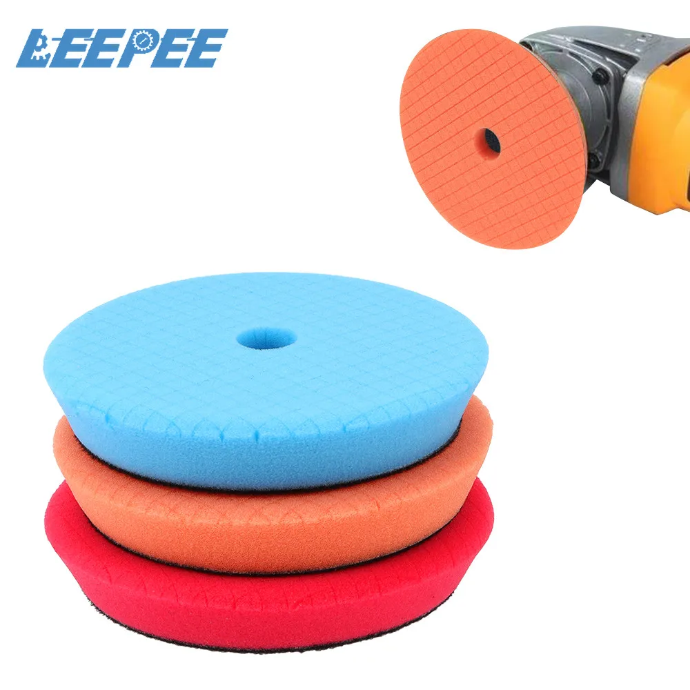 

5 Pieces/set 5 Inch Car Polish Buffing Pad Sponge Foam Pads Abrasive Disc Waxing Sponge Bevel Edge Design Car Polishing Kit