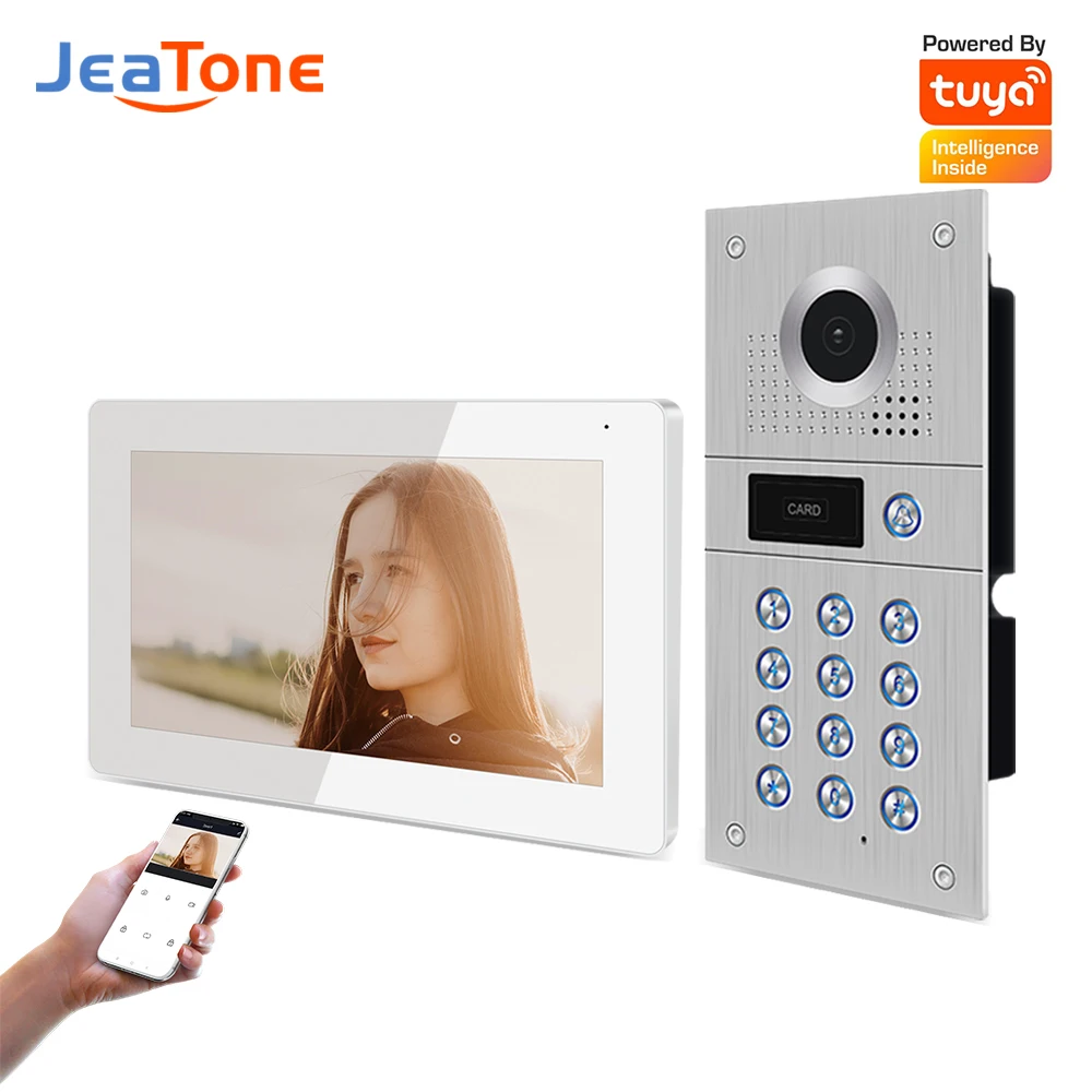 

Jeatone 170 ° Интерком с камерой, дверной домофон с кодом, система внутренней связи 1080P для квартиры, иврит, нержавеющая сталь, панель вызова