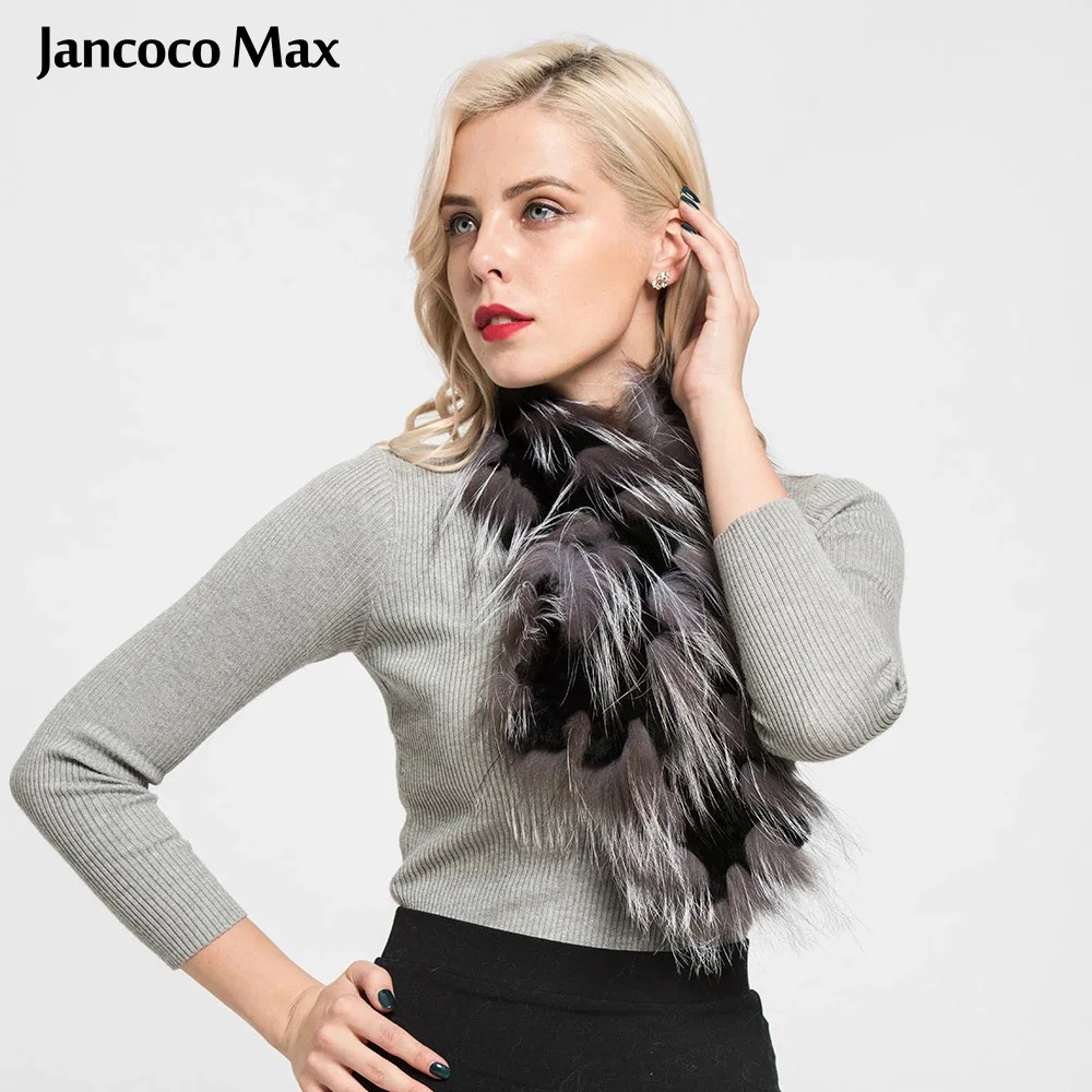 Jancoco Max Новое поступление натуральный мех кролика Рекс и натуральным лисьим мехом