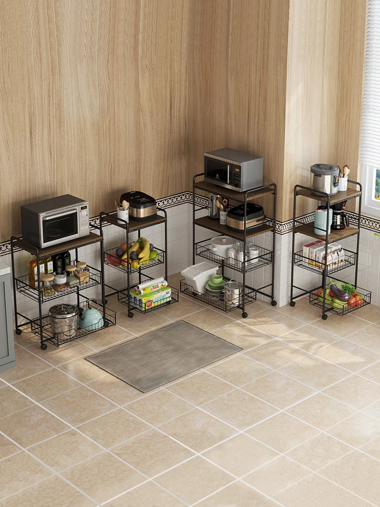 Кухонная полка для посадки многослойная тележка овощей микроволновая печь