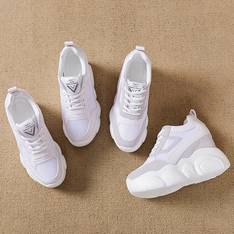 

SWYIVY PU wedge shoes woman white sneakers for women 2020 spring platform sneakers women