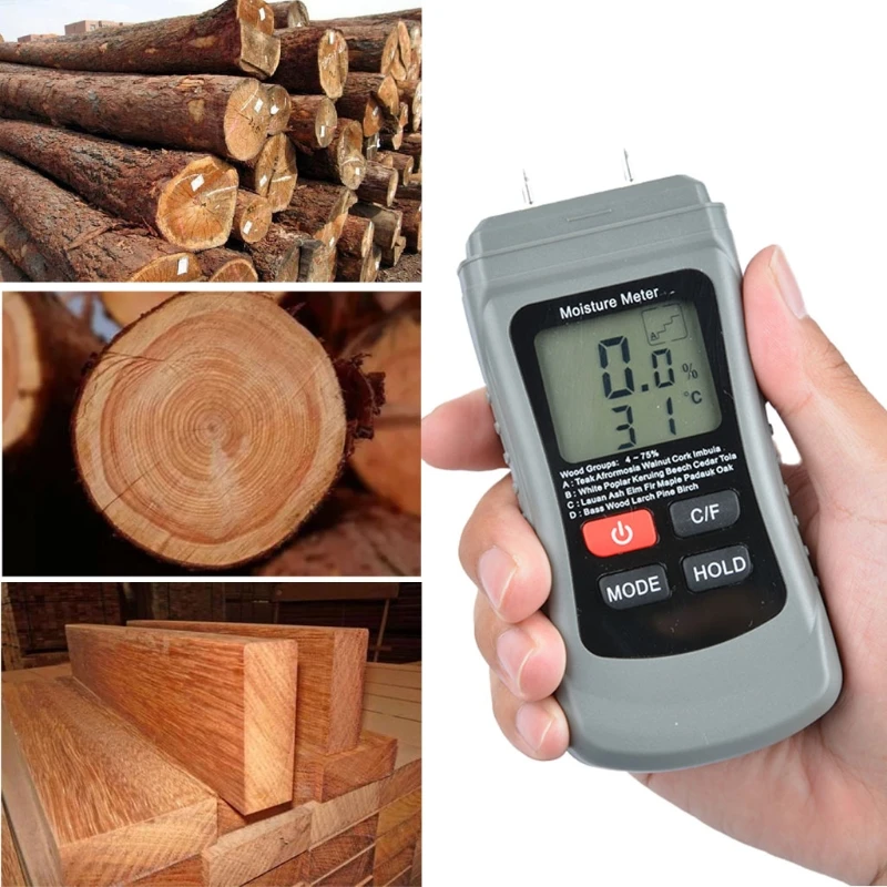 Digital Wood Moisture Meter Wood Humidity Tester Timber Damp Detector LCD Displa Dropshipping
