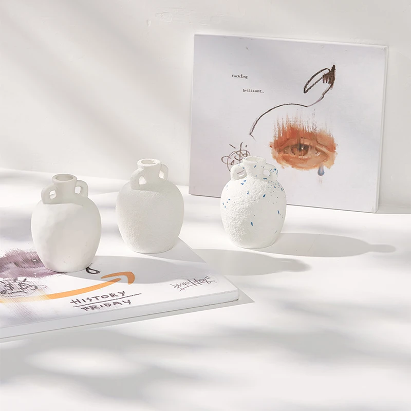 Керамическая ваза в скандинавском стиле форме горшка для домашнего декора