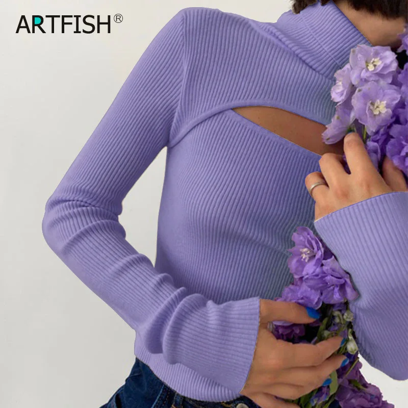 

Женская трикотажная футболка в рубчик, с длинным рукавом