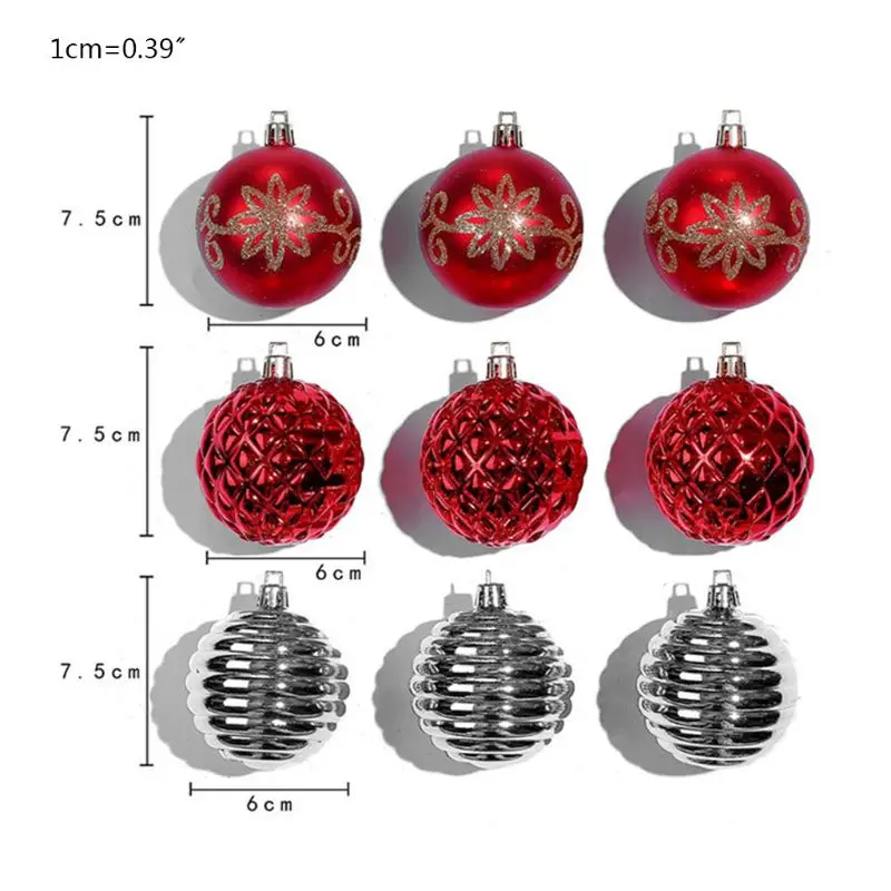 

1 Box Christmas Balls Star Set Shatterproof Hanging Xmas Tree Ornaments Wedding Dropshipping