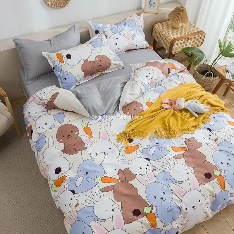 

Cute Bedding Set Luxury Modern Fruit Cartoons Queen Size Sheets Adult Children Duvet Quilt Cover Comforter Kawaii Boys Girl