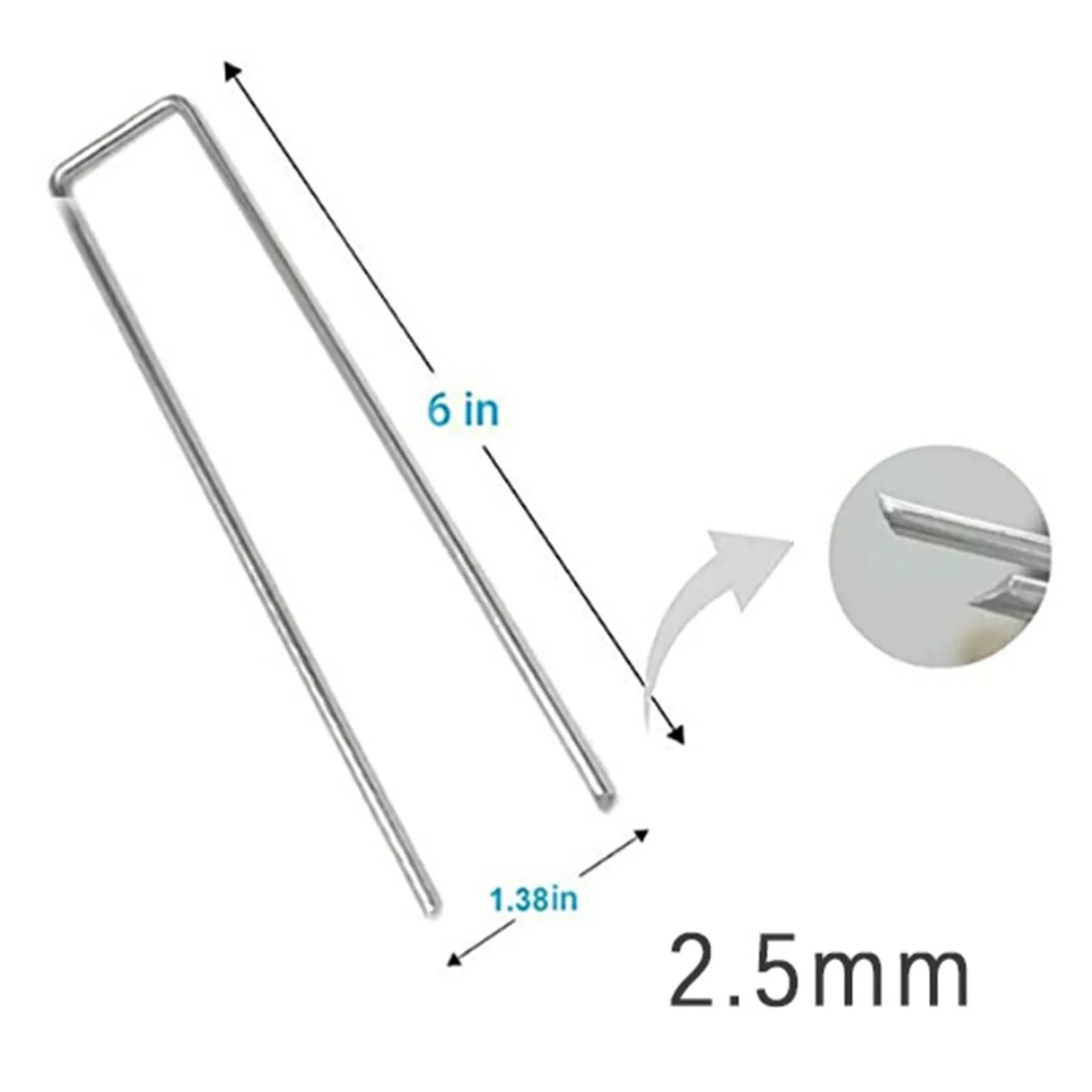 

100pcs U-shaped Gardening Nail Lawn Fixer Garden Ground Grass Lawn Turf Pegs Staples Fastening Nails For Fix Weeds Fabric