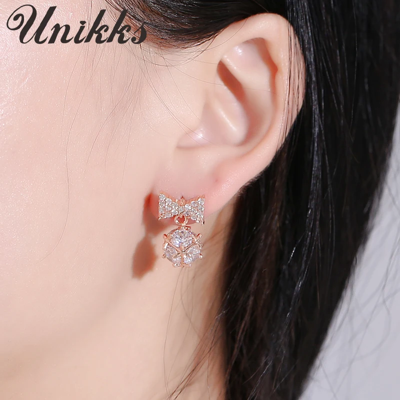 

Rose gold butterfly crystal earrings