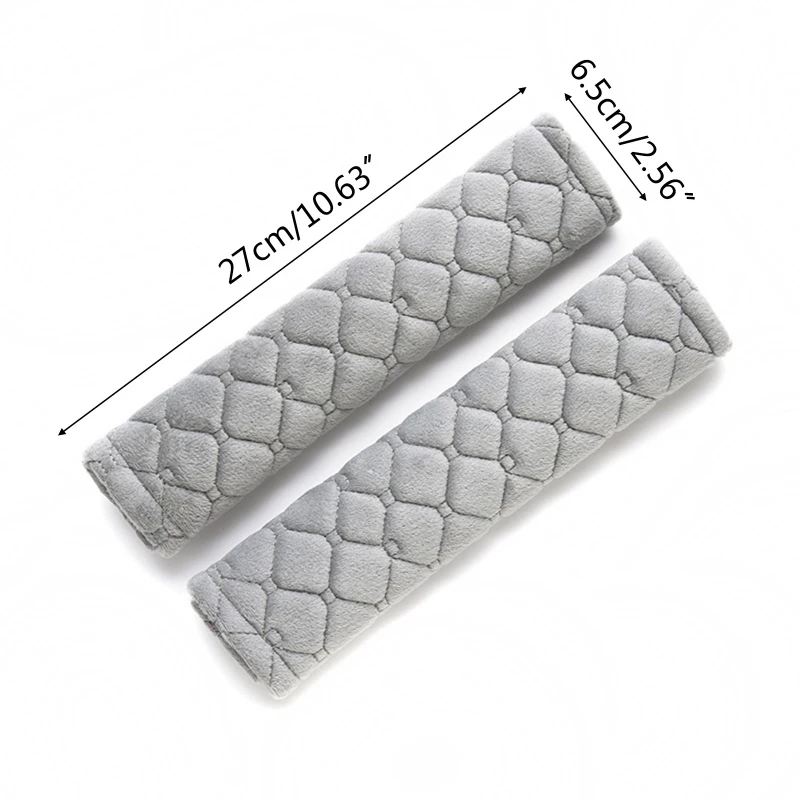 

2pcs Car Seatbelt Crystal Plush Cover Seat Belt Shoulder Strap Protective Covers