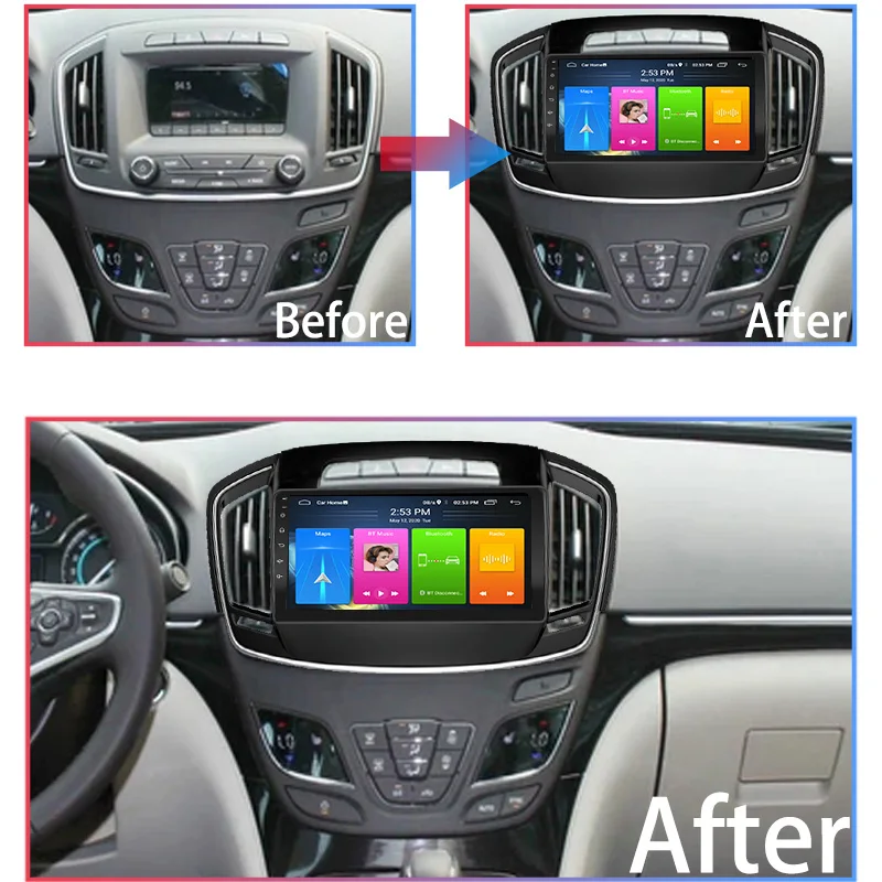 Android 10 9 &quotавтомобильное радио для Buick Regal 2009-2013 Opel Insignia сплит-экран PIP видео плеер
