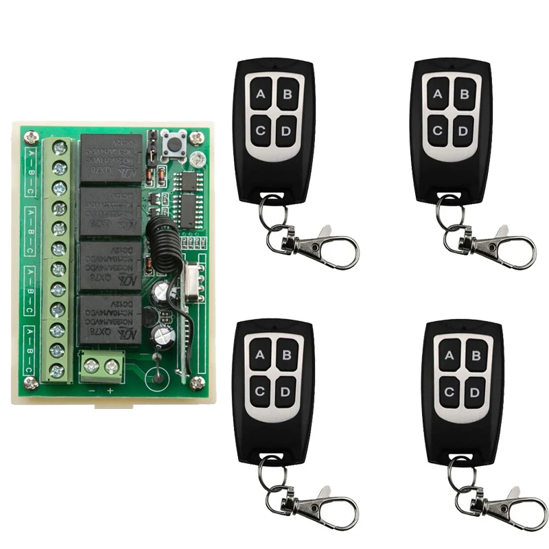 4 канальный DC 12V 4CH RF Беспроводной переключатель системы дистанционного