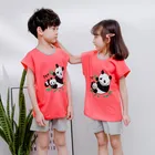 Пижама для мальчиков и девочек, хлопковая, с коротким рукавом, из 2 предметов