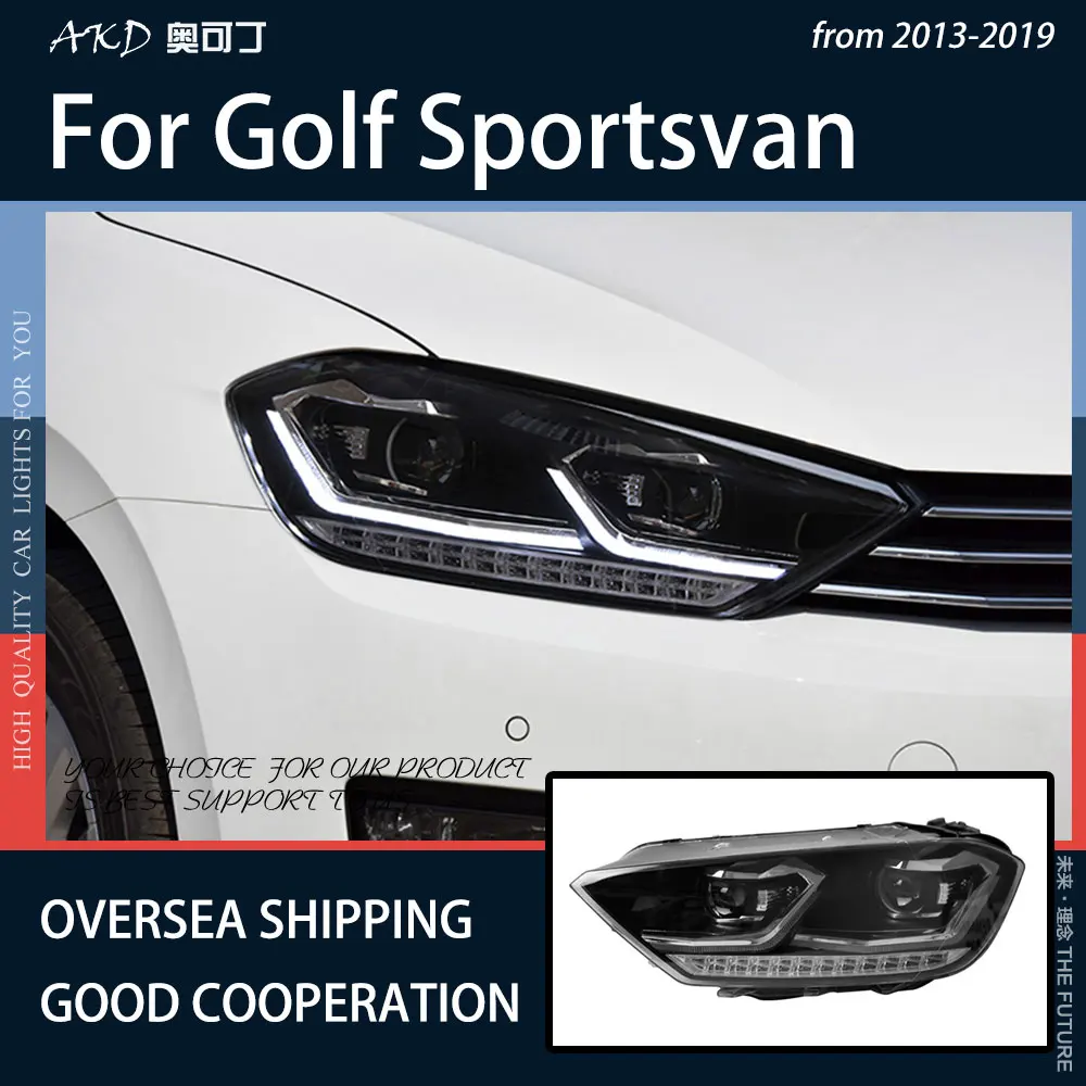 

Автомобильная фара AKD для Golf Sportsvan 2013-2017 Golf 7 Sportsvan, светодиодная фара, аксессуары для автомобиля