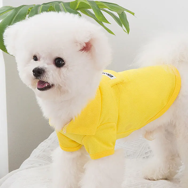 

Small Dog Costume Text Embroidered Patch Breathable In Summer Pet Cotton Soft Dog Shirt Sweatshirt Cat Pets Clothing Dog Costume