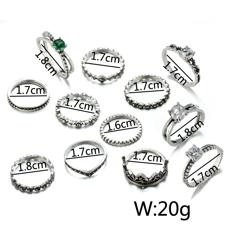 Кольцо docona в богемном стиле с зеленым и белым кристаллом для женщин Набор