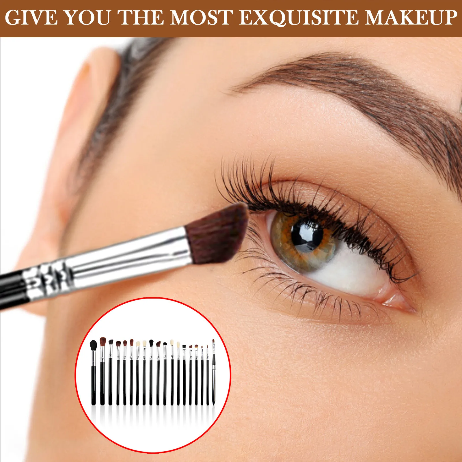 19 кистей для макияжа подводка глаз растушевка набор теней с высоким блеском