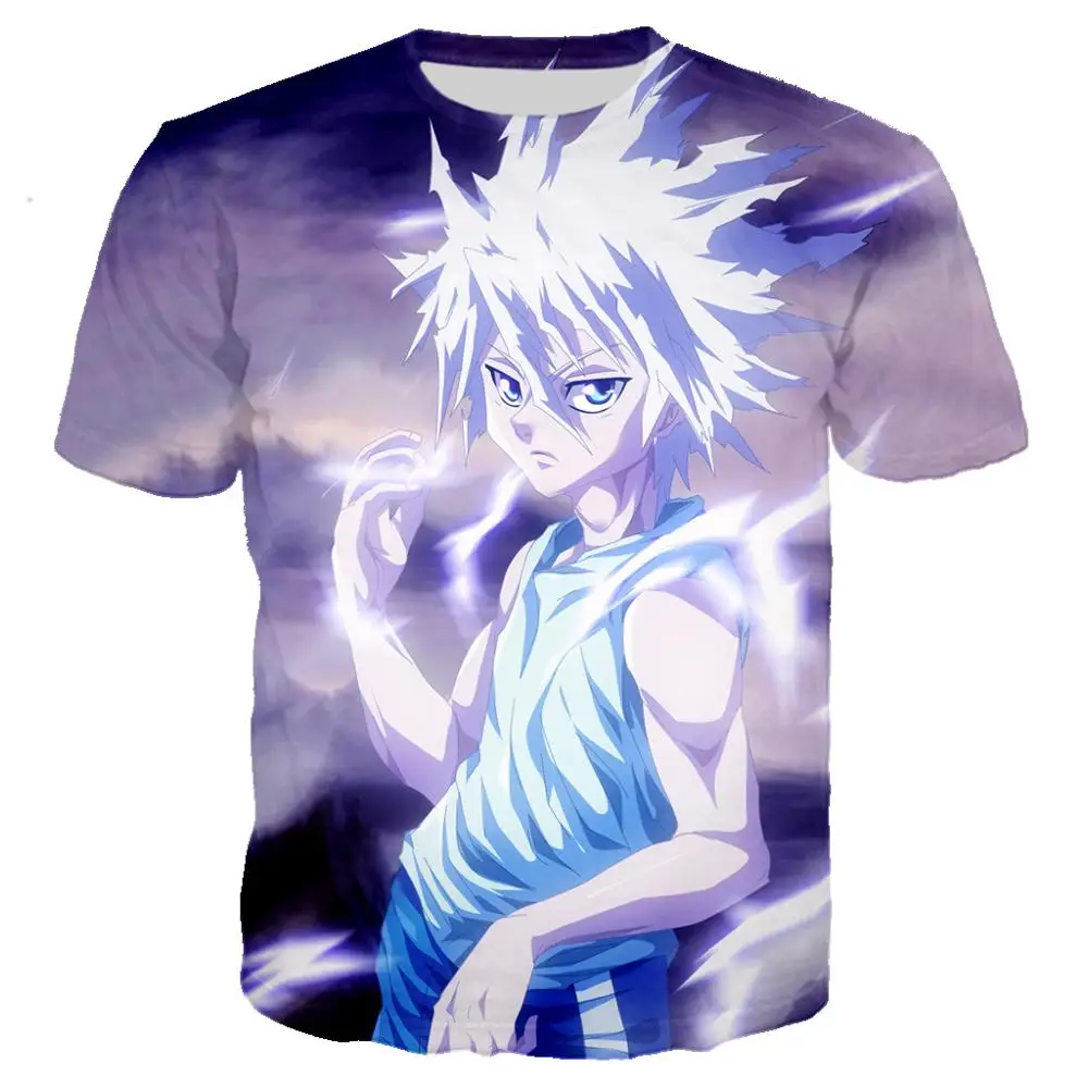 

3D printed Anime Killua T-shirt X Hunter Hip Hop Man T-shirt Man woman hard rock street wearing a T-shirt harajuku casual tops