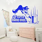 Забавные виниловые стикеры в виде Супер Марио, наклейки для гостиной, детской комнаты, украшение для геймерома, настенные художественные наклейки