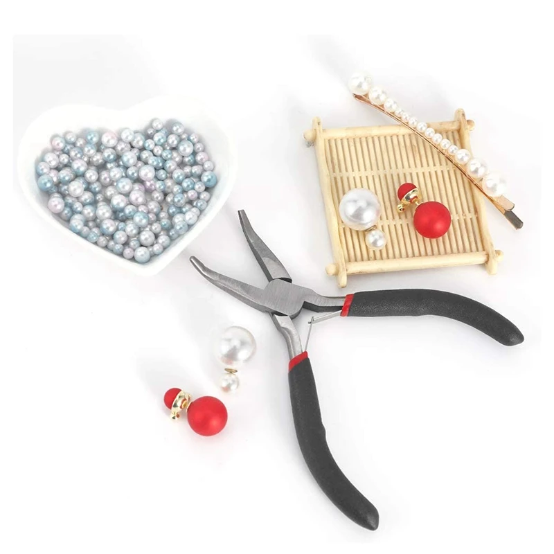 

2Pack Bent Chain Nose Pliers and Round Nose Pliers for Crafting and Repair, Jewelry Making Supplies