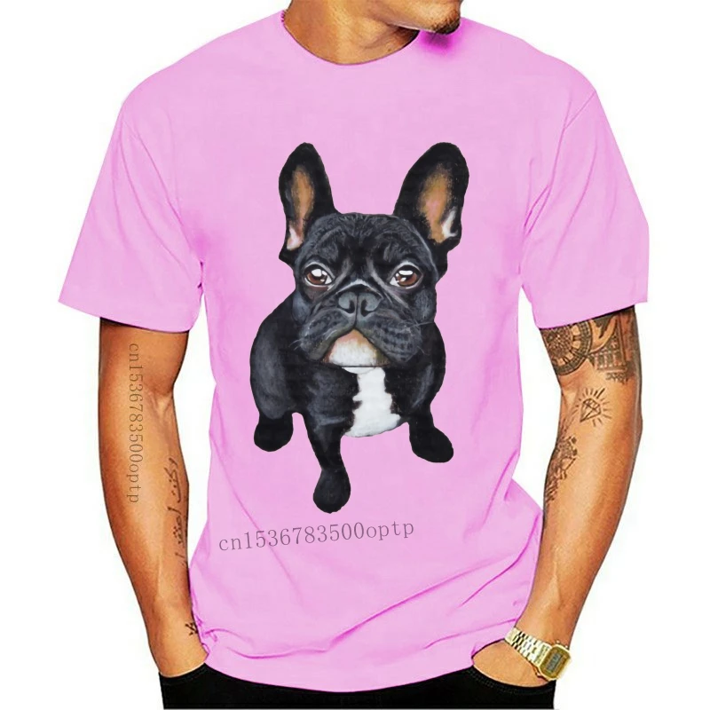 

New French Bulldog T Shirt For Male 3D Print Camiseta 100% Cotton Tees Nice Short-sleeved Round Neck Camiseta