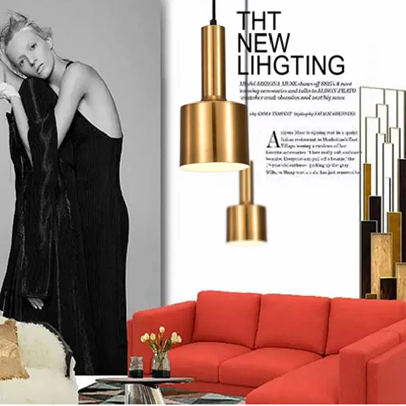 Скандинавский Золотой Бронзовый подвесной светильник подвесные светильники в