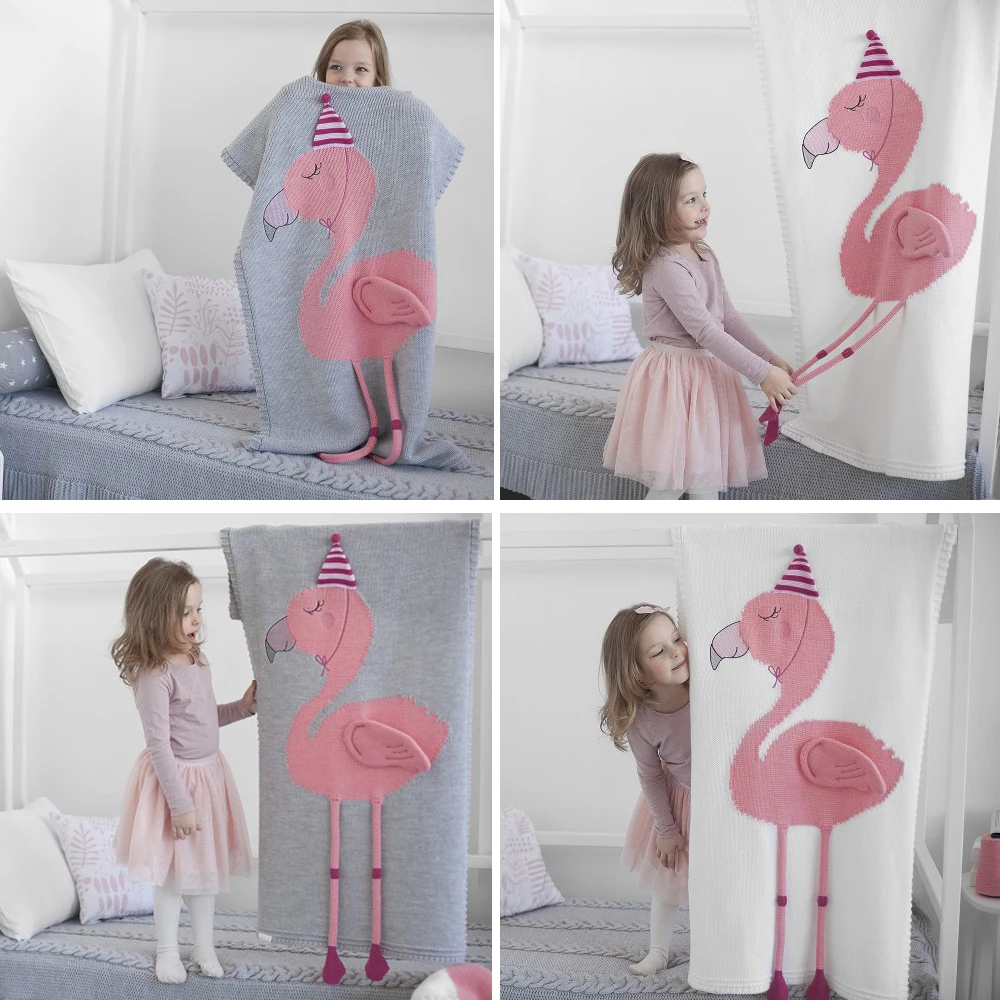 Детские одеяла для новорожденных мягкие теплые вязаные пеленки с изображением