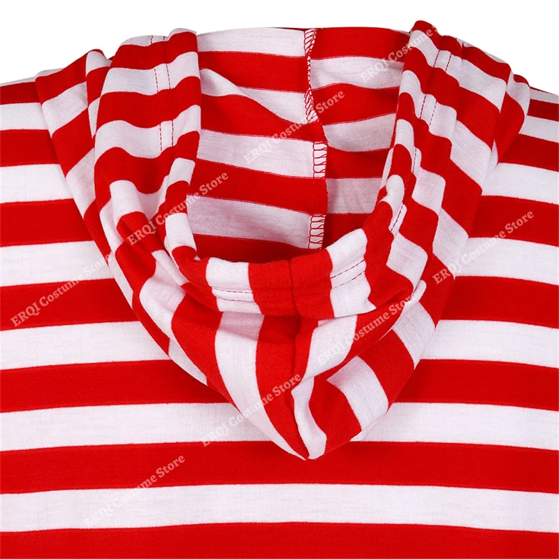 Couple Pajamas Onesies Adult Hooded Jumpsuit for Women Zipper Stripes Pajamas Family Christmas Costumes S-XXLPlus Size Red White