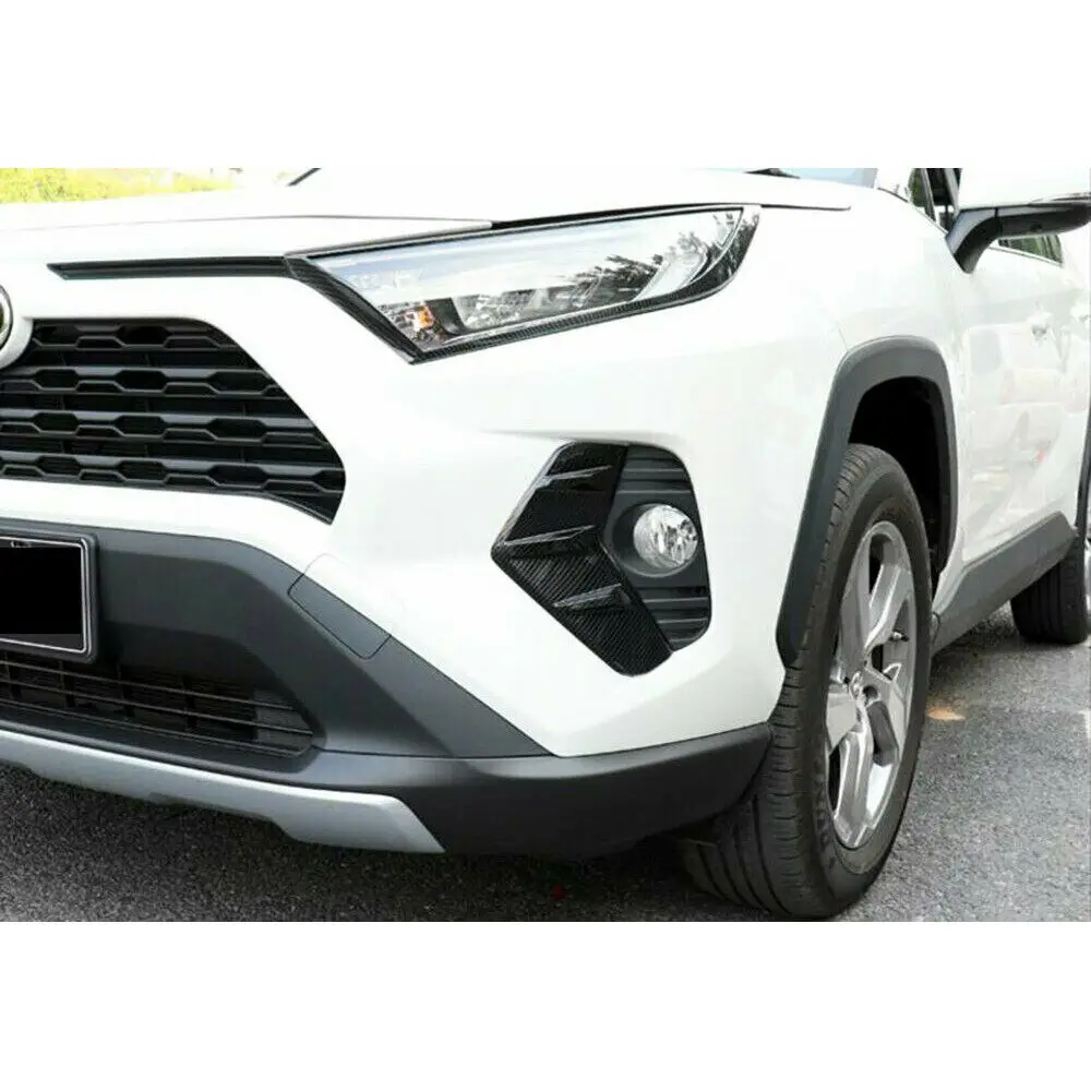 

1 Pair Front Foglight Eyebrow Eyelids Cover Trim Fog Light Lamp Protector For Toyota RAV4 2020