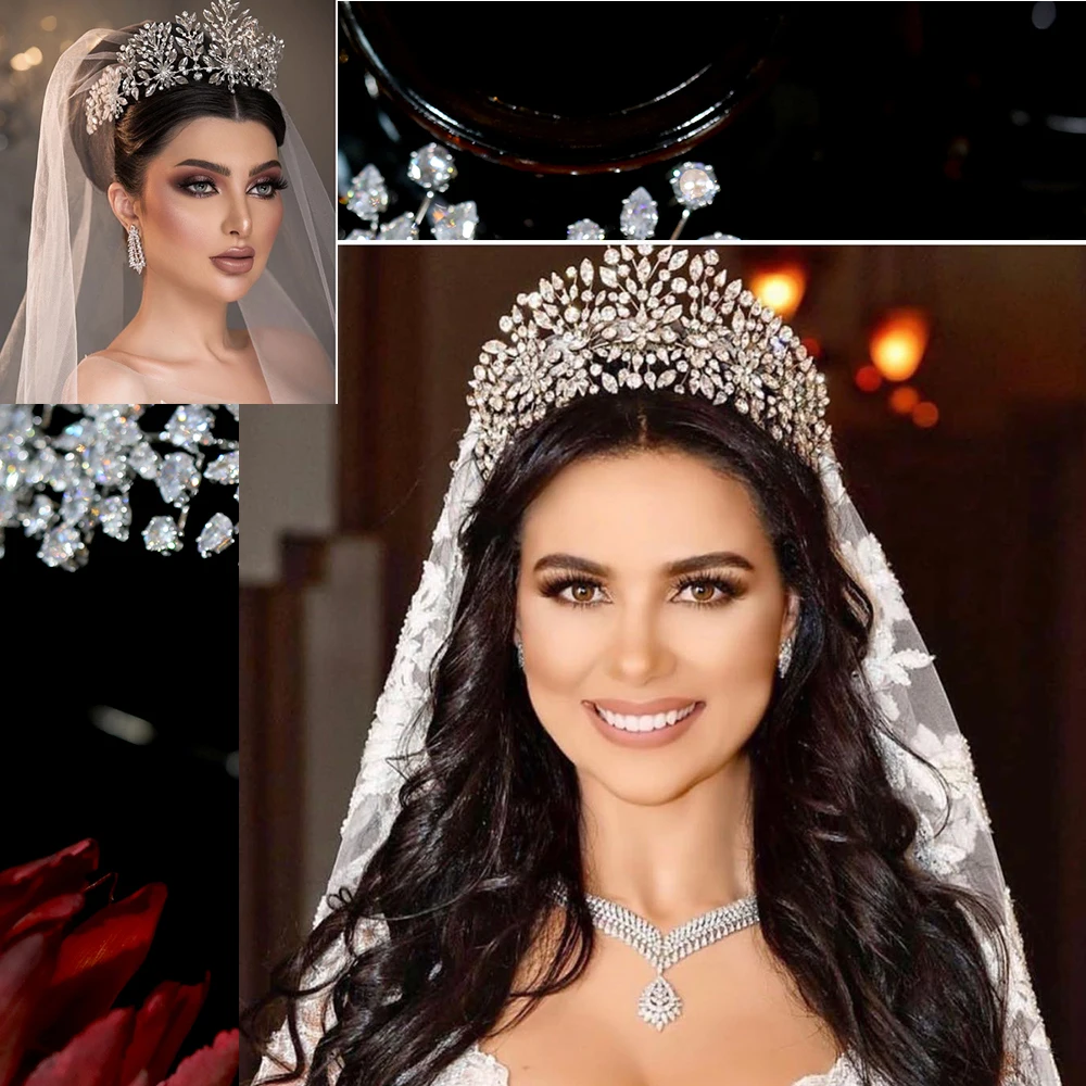 

ASNORA New Fashion Crystal Crown Bridal Headdress CZ Pageant Crown Headband Wedding Hair Accessories Tiaras A01055