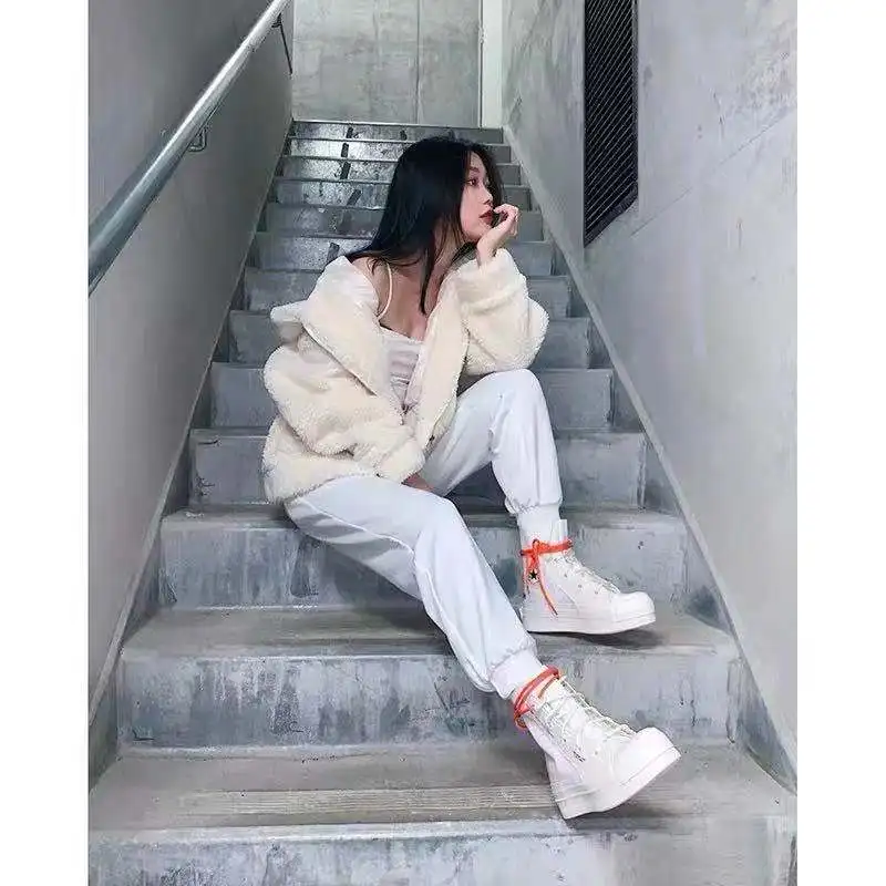 

Highest Quality New Originals 1970s Stars High Top Thick Bottom Outdoor Casual Unisex Fashion White Chunky Skateboarding Shoes