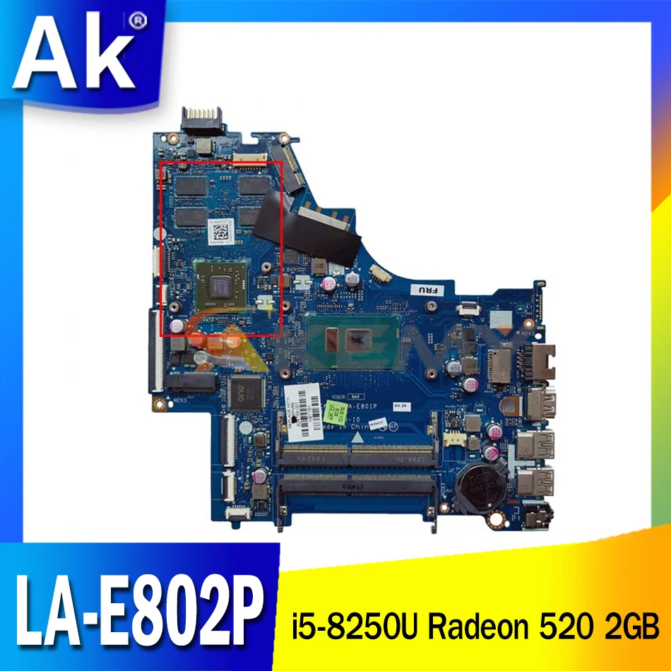 

934910-001 934910-601 DKL50 LA-E802P оригинальная материнская плата для ноутбука HP 15-BS 15T-BS SR3LA i5-8250U CPU Radeon 520 2 Гб