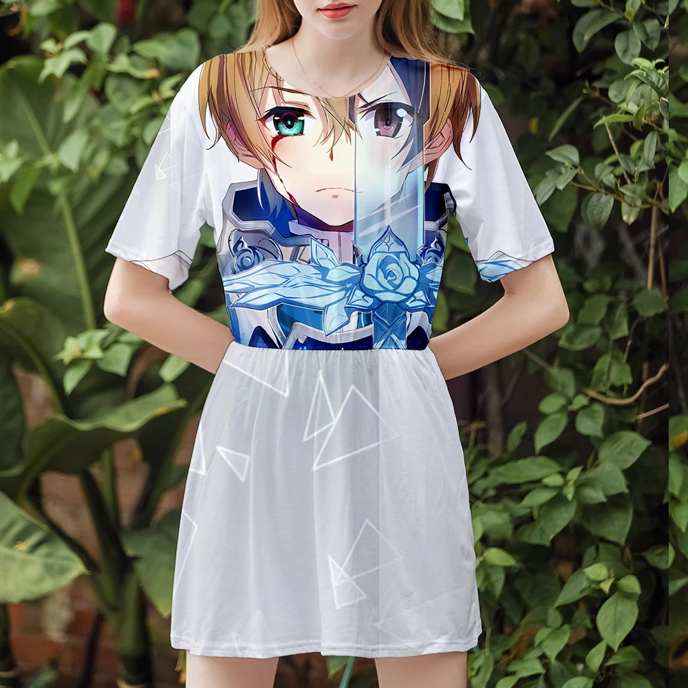 Sword Art Online платье сексуальный костюм хит продаж с коротким рукавом высокое