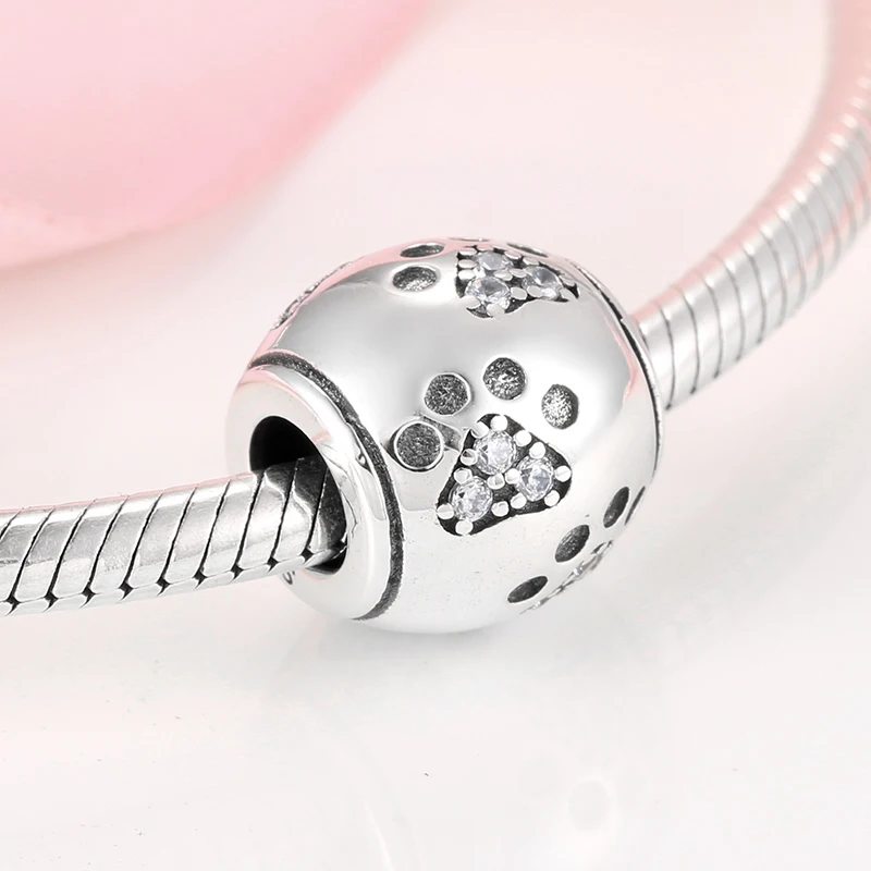 Подлинная 925 пробы Серебряная круглой формы собачий коготь ясный CZ Изящные