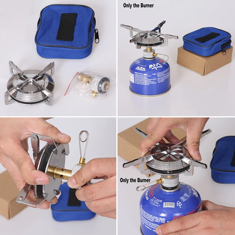 

Wind proof outdoor gas burner camping stove lighter hiking tourist equipment kitchen cylinder propane grill