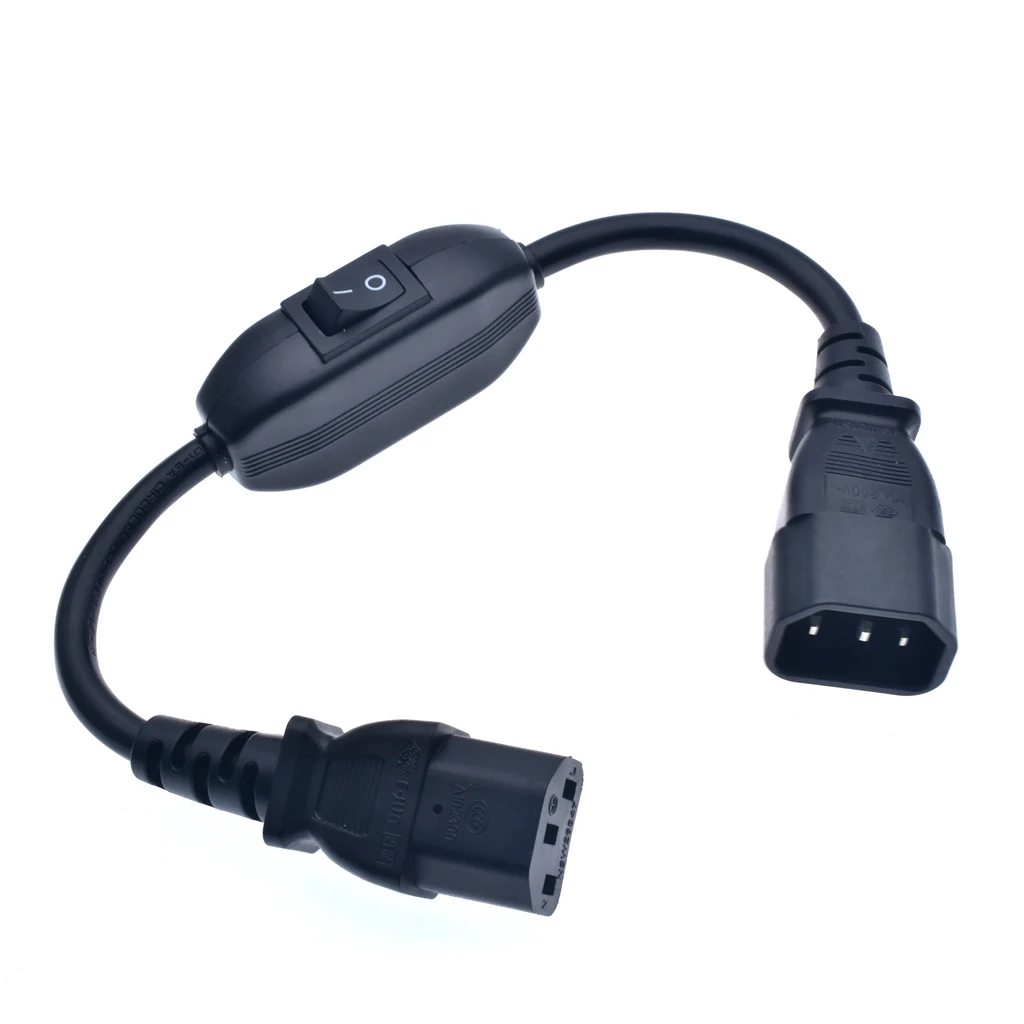 Специальный PDU UPS кабель питания IEC 320 C14 к C13 с переключателем вкл/выкл 30 см черный