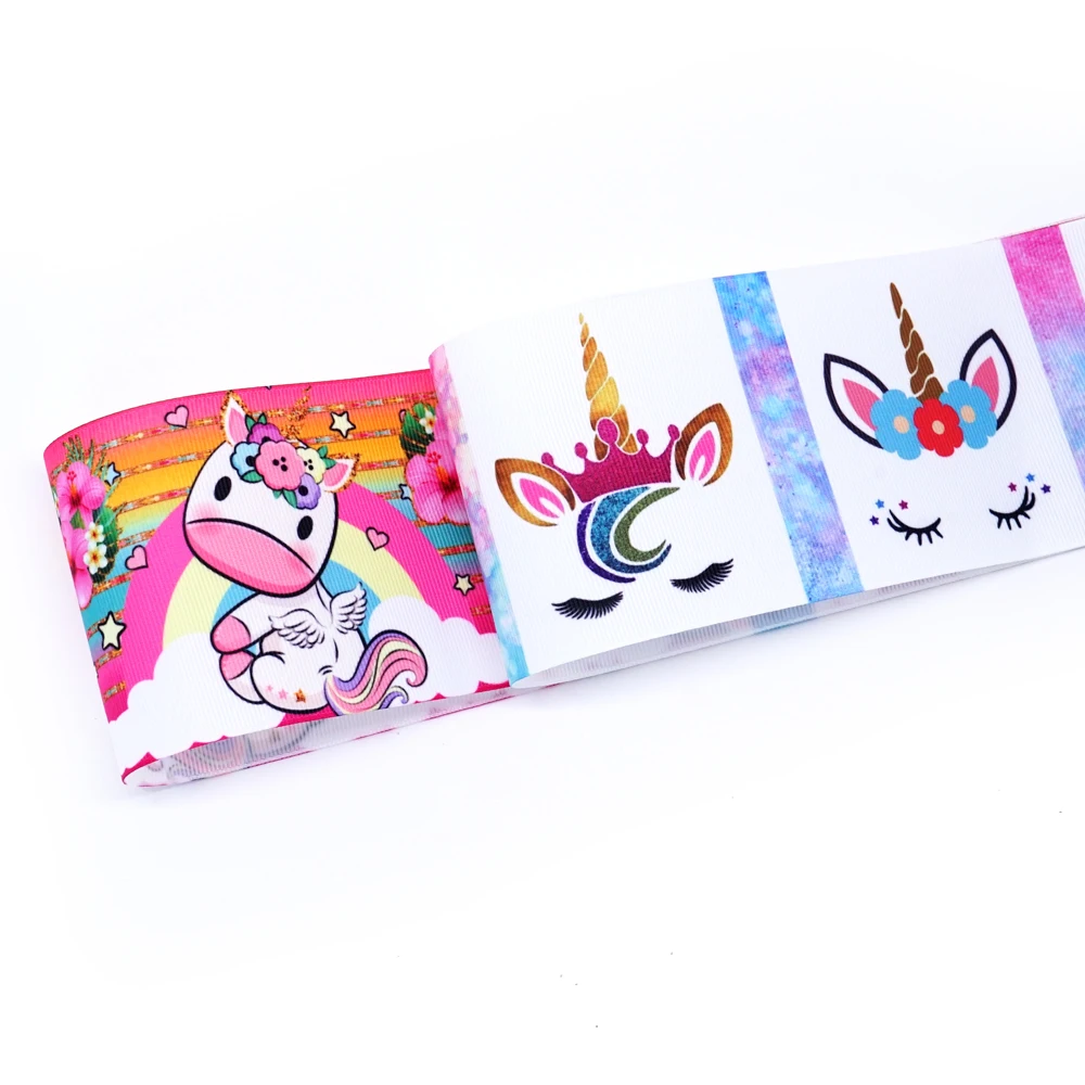 Бесплатная доставка 50 ярдов на размер лента с принтом единорога корсажная 32420 |