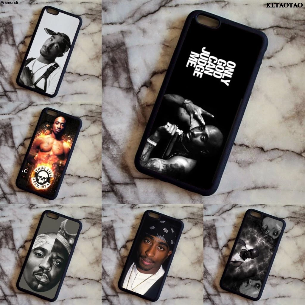 Чехлы для телефонов KETAOTAO Rap Star Tupac Shakur 2 Pac iPhone 4S 5C SE 5S 6S 7 8 Plus XR XS Max мягкий резиновый