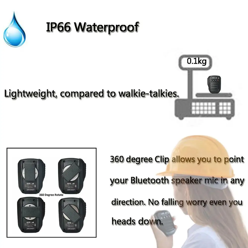 

Wireless Handheld Microphone Bluetooth PTT Speaker Mic for Android Zello ZelloWork Kodiak AZET