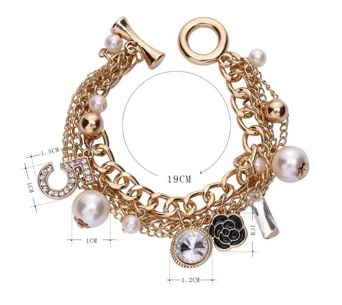 A5 Мода жемчужные браслеты с кисточкой для женщин bijoux(украшения своими руками) с украшением в виде кристаллов № 5 Роскошные свадебные туфли с отделкой жемчугом и прозрачными стразами женский браслет с имитацией листочков, браслет-напульсник, feminina, подарок, ювелирное изделие - Окраска металла: A5