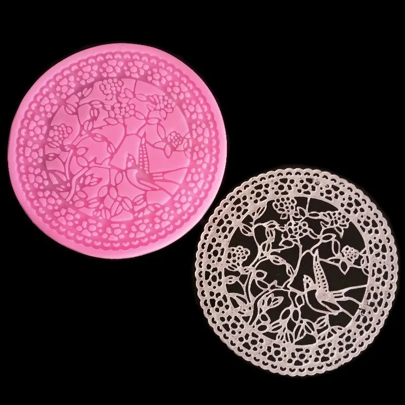 Diy формы для выпечки голубь кружева цветок силикагель модель поиск сахара торт